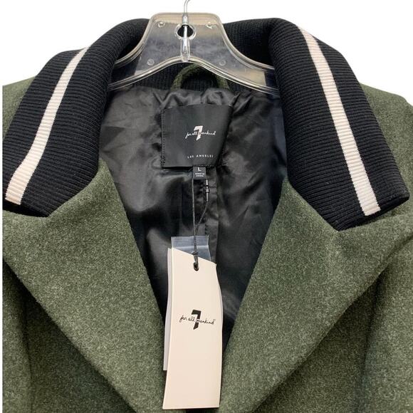 NWT 7 For All Mankind Mixed Media Bomber Jacket SZ L - Picture 3 of 12